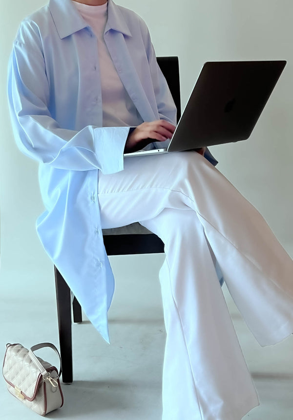 Powder blue - button down top