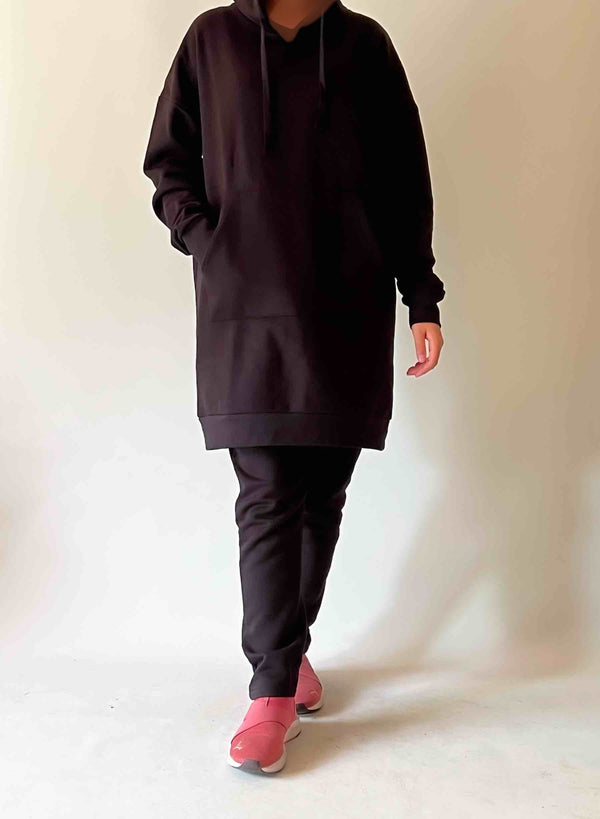 Black Hooded Sweatsuit